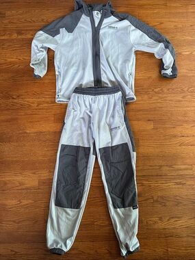 adidas Light Gray and Dark Gray Fleece Jacket